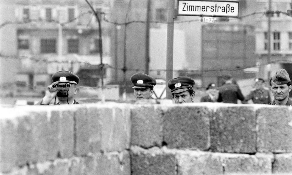 3/1/1963- East Berlin military peer suspiciously to the west side of the city. Picture- Corbis Images