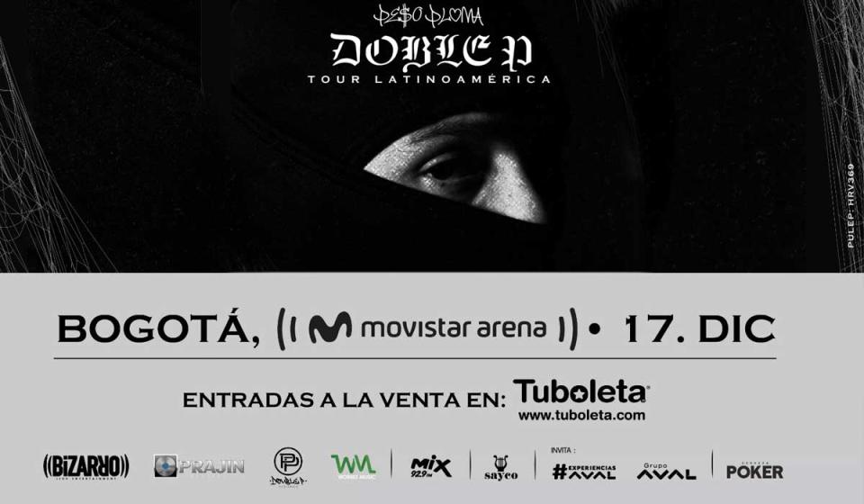 Peso Pluma se presentará en el Movistar Arena de Bogotá. Imagen tomada de Tuboleta.