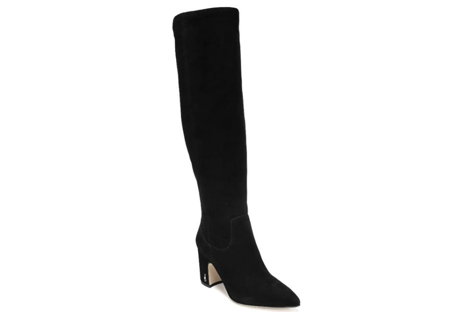 black suede boots, boots, sam edelman