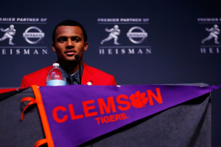 A sign honoring Deshaun Watson is causing problems for Gainesville, Ga. (Getty)