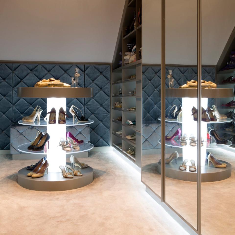 An illuminated shoe carousel by Halo Design