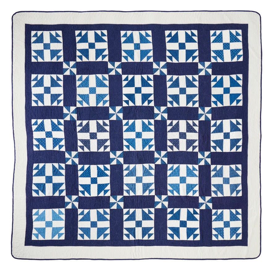 <p><a href="https://torijonesstudio.com/collections/whats-new/products/antique-indigo-duck-and-ducklings-quilt-c-1910" rel="nofollow noopener" target="_blank" data-ylk="slk:Shop Now;elm:context_link;itc:0;sec:content-canvas" class="link rapid-noclick-resp">Shop Now</a></p><p>Tori Jones Studio </p><p>torijonesstudio.com</p><p>$1300.00</p>