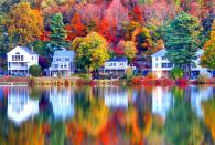 <p>A row of houses overlooks the water in Boston's peaceful Brighton Neighborhood.</p>