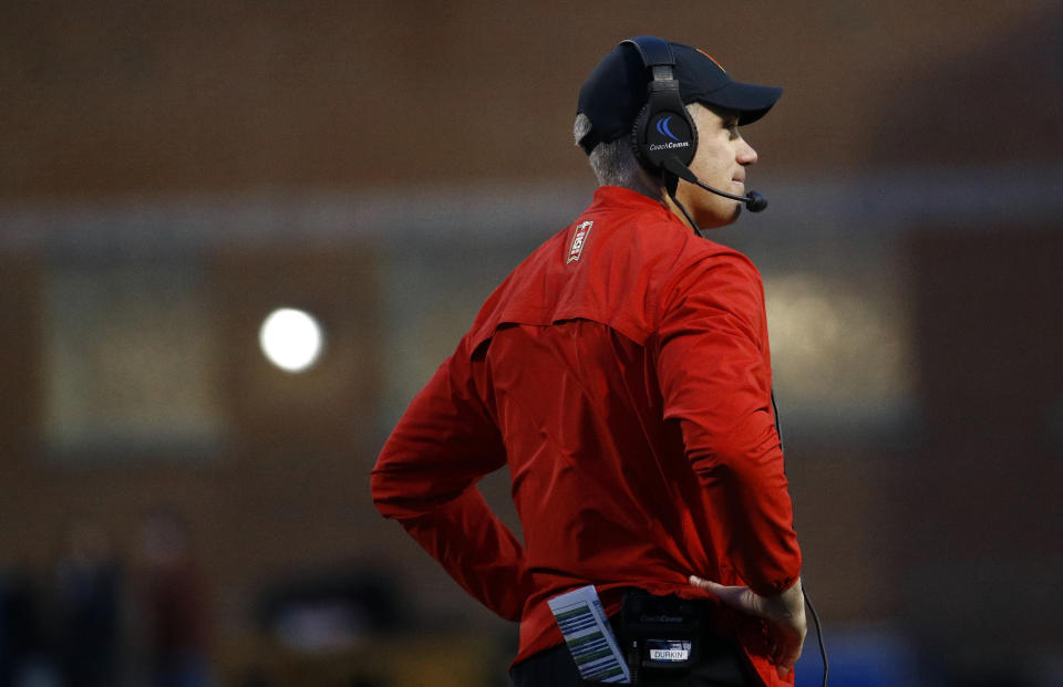 D.J. Durkin has been on administrative leave for more than two months as Maryland investigates his program. (AP Photo)