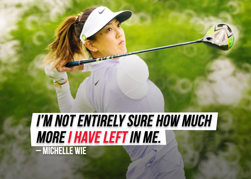 <a href="https://sports.yahoo.com/michelle-wie-opening-round-lpga-pga-championship-hazeltine-tearful-220551954.html" data-ylk="slk:Michelle Wie’s return;elm:context_link;itc:0;sec:content-canvas;outcm:mb_qualified_link;_E:mb_qualified_link;ct:story;" class="link  yahoo-link">Michelle Wie’s return</a> to the golf course during the PGA Championship didn’t go as planned.