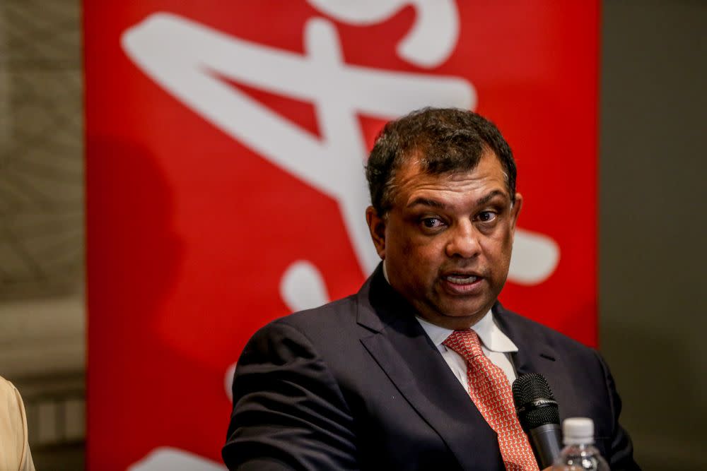 AirAsia Group chief executive Tan Sri Tony Fernandes said his airline is seeing 60 to 80 per cent capacity on domestic flights in Malaysia and in neighbouring Thailand. — Picture by Firdaus Latif