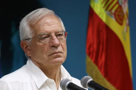 Spanish Foreign Minister Josep Borrell speaks during a news conference in Havana