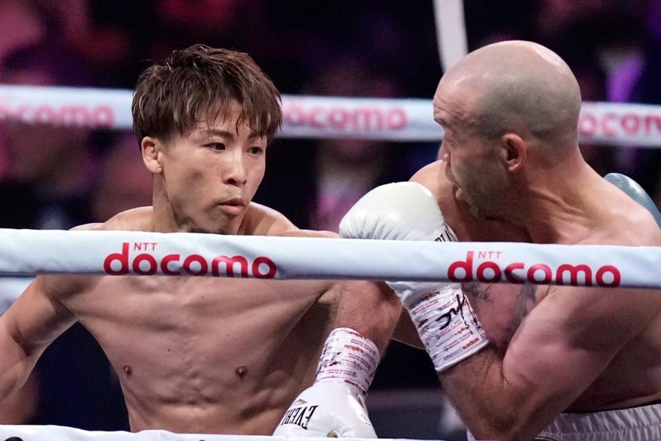 Naoya Inoue (left) in action against TJ Doheny in Tokyo (AP)