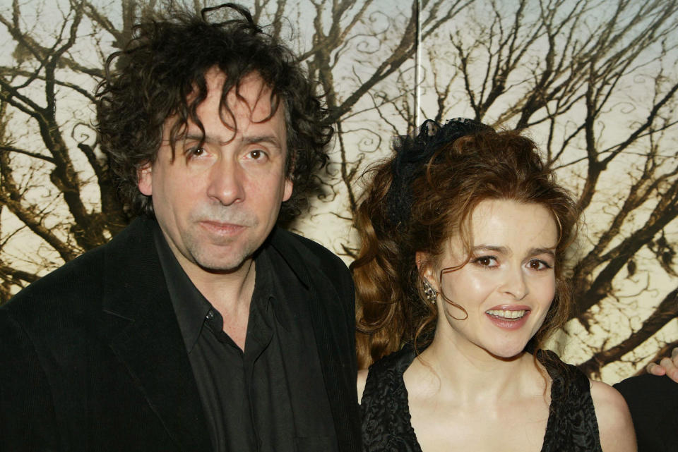 LONDON - JANUARY 19: Director Tim Burton and actress Helena Bonham Carter arrive for the UK Premiere of 