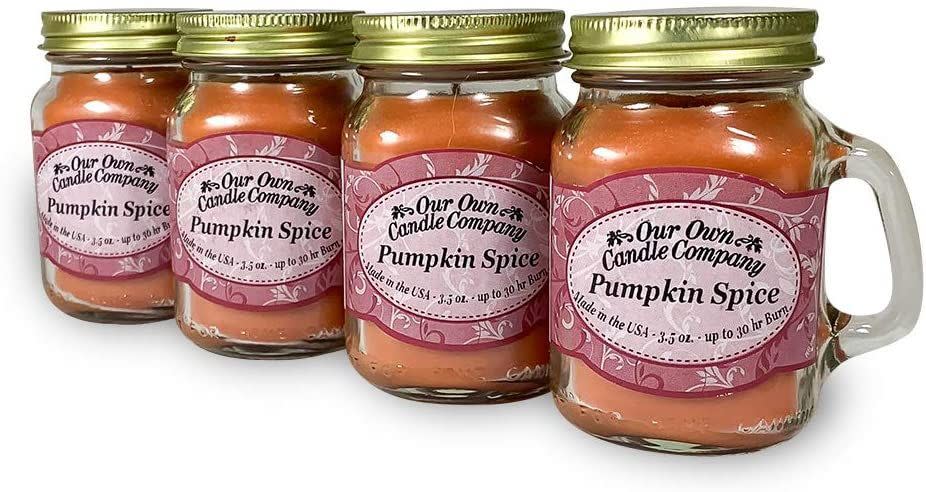 30) Pumpkin Spice Mason Jar Candle Four-Pack