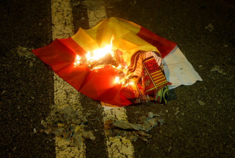 Catalan separatists protest in Barcelona