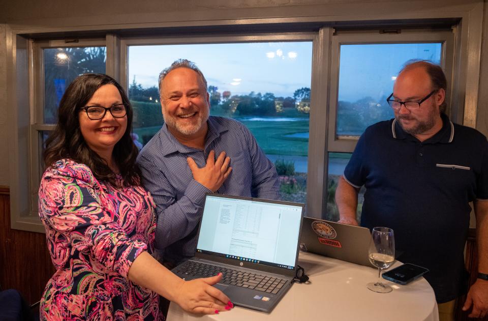 Kimbley Craig is photographed with friends and loved ones during her viewing party at The Club at Crazy Horse Ranch in Salinas, Calif., on Tuesday, June 7, 2022. 