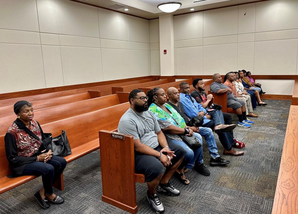 Family and friends of Tarina White attend a hearing in her death June 5, 2023, at the Okaloosa County Courthouse in Crestview.