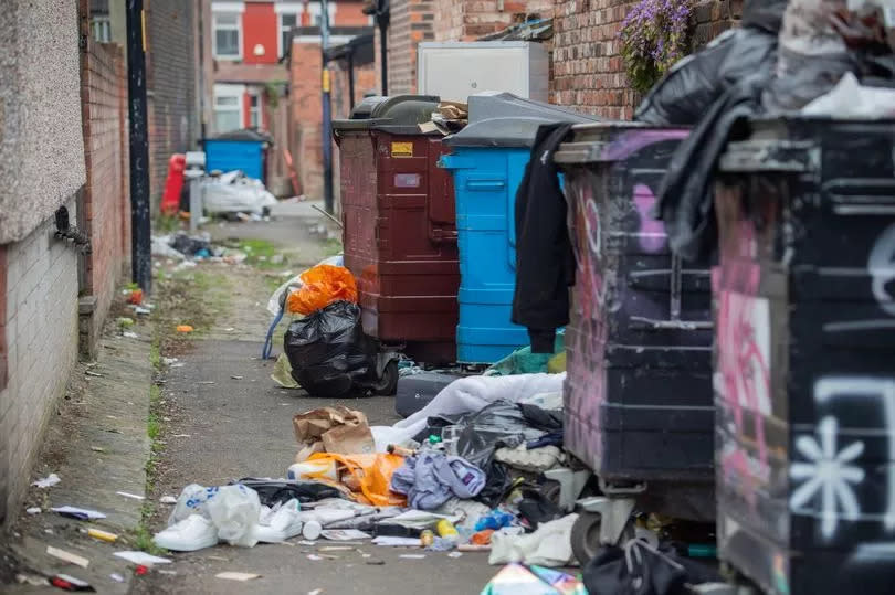 Overflowing bins in Fallowfield -Credit:William Lailey / SWNS