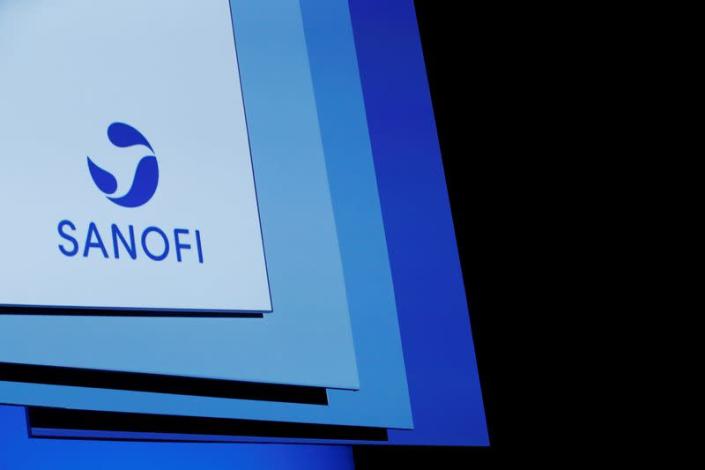 FILE PHOTO: A logo of Sanofi is pictured during the company's shareholders meeting in Paris