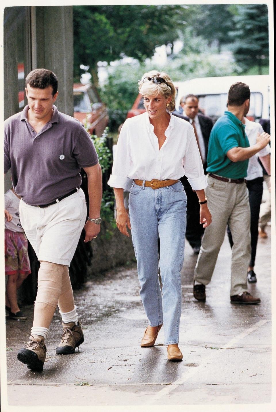 Mandatory Credit: Photo by Keith Waldegrave/Mail On Sunday/Shutterstock (960621a)Princess Diana In Bosnia Where She Was Continuing To Promote The Red Cross Landmines Campaign.Diana Princess Of Wales In Bosnia Where She Was Continuing To Promote The Red Cross Landmines Campaign.