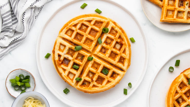 waffle with green onions