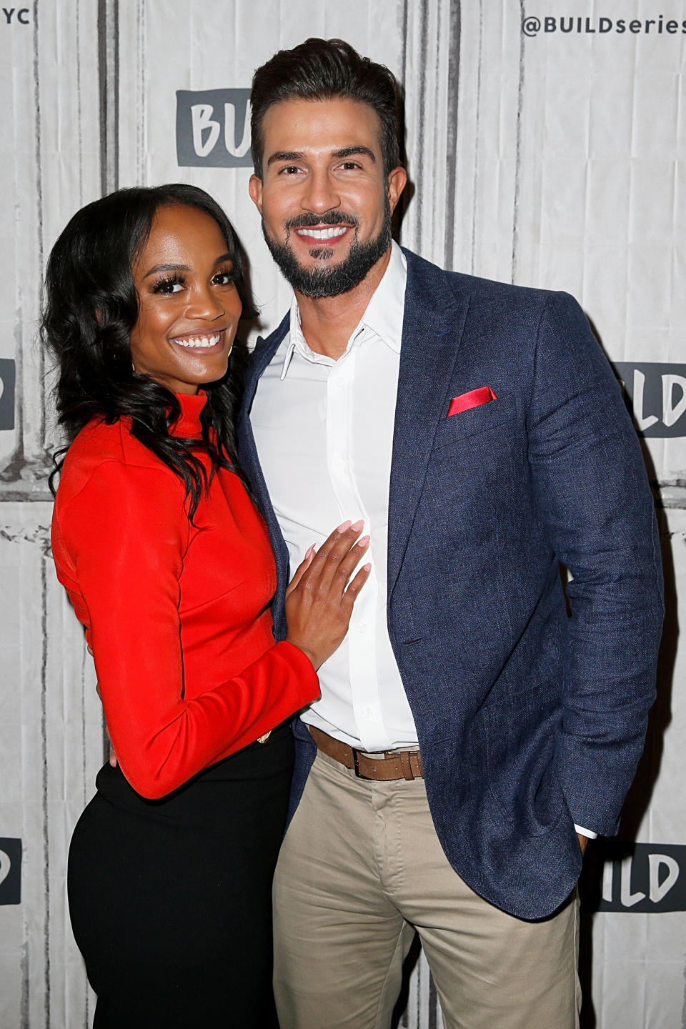 NEW YORK, NEW YORK - SEPTEMBER 30: Rachel Lindsay and Bryan Abasolo attend the Build Series to discuss 'The Bachelorette' at Build Studio on September 30, 2019 in New York City. (Photo by Dominik Bindl/Getty Images)