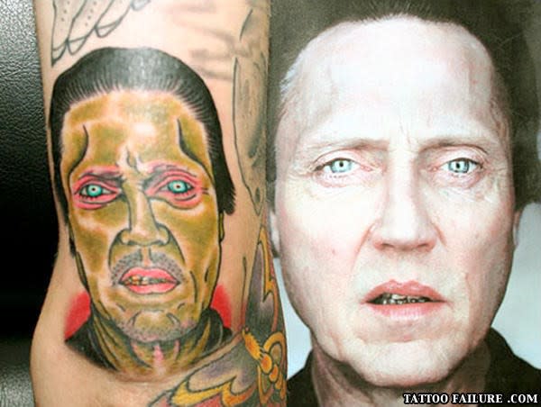 <p>Christopher Walken ist ein großartiger Schauspieler. Nicht so großartig ist allerdings dieses Tattoo, das direkt aus der Hölle zu kommen scheint und nun den Körper dieses Fans ziert. (Bild: Twitter) </p>