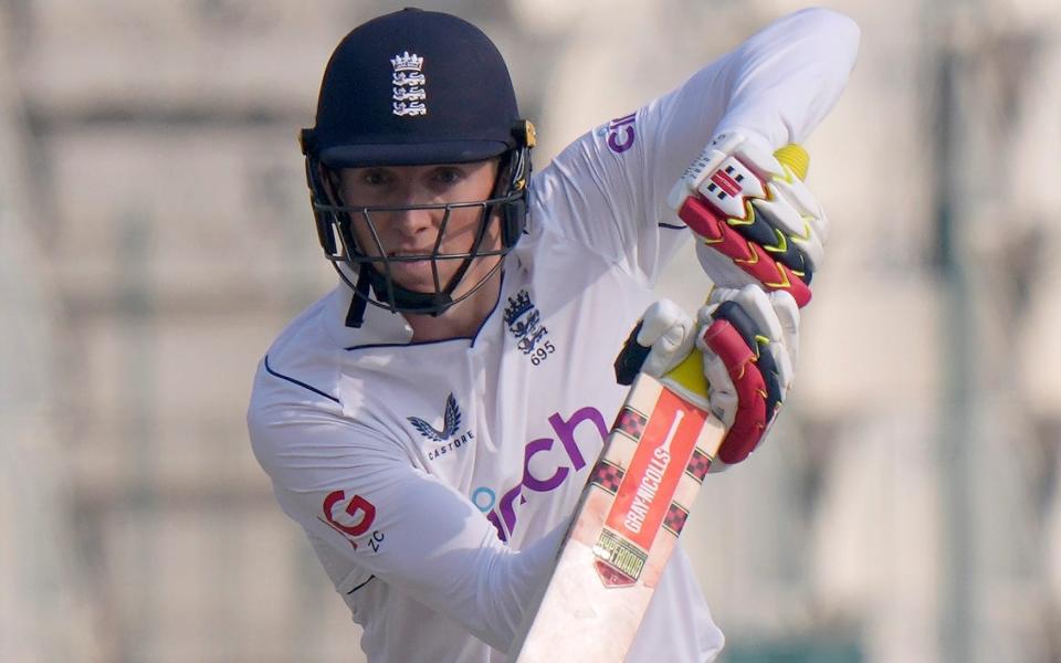 England's Zak Crawley bats during the first day of the second Test against Pakistan in December - AP/Anjum Naveed