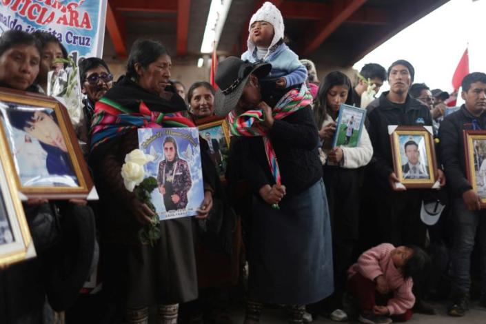 Peruvians march in southern Juliaca to mourn 19 protest dead