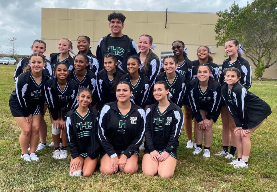 The Flanagan High School competitive cheerleading team won the FHSAA Region 4 title in 2A Small Coed on Saturday at Coral Glades High School. The Falcons qualified for state.