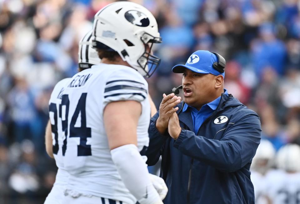 Coach Kalani Sitake and BYU are set to join the Big 12 Conference in 2023.