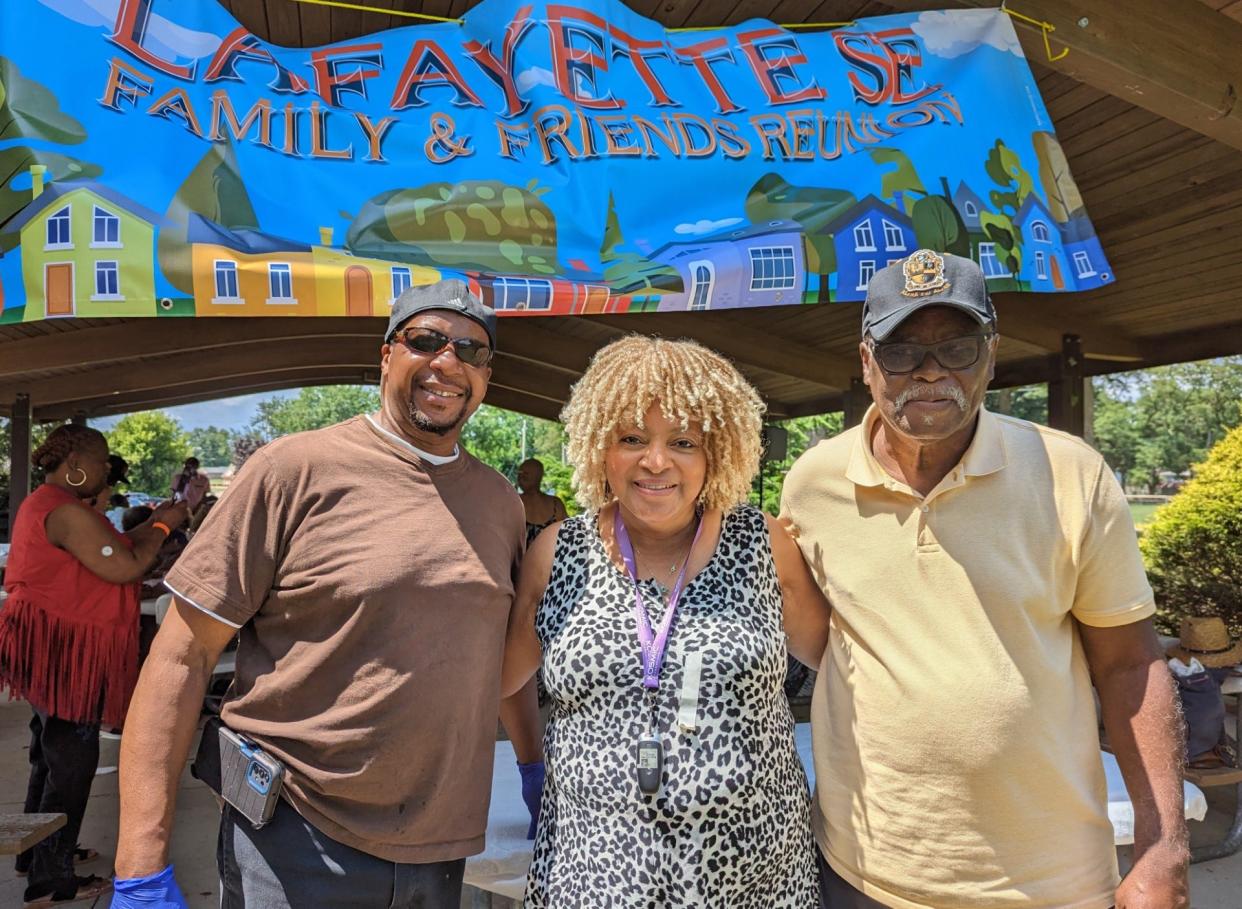 Joseph Singleton, Lydia Bess-Lee and Steve Pressley are members of a committee that planned a reunion of former residents of Lafayette Street SE in Canton. The former street was lost in the early 1970s to an urban renewal project.