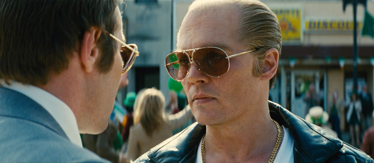 Johnny Depp as Boston mob boss Whitey Bulger in the 2015 film <em>Black Mass.</em> (Photo: Warner Bros. Pictures/Courtesy of Everett Collection)