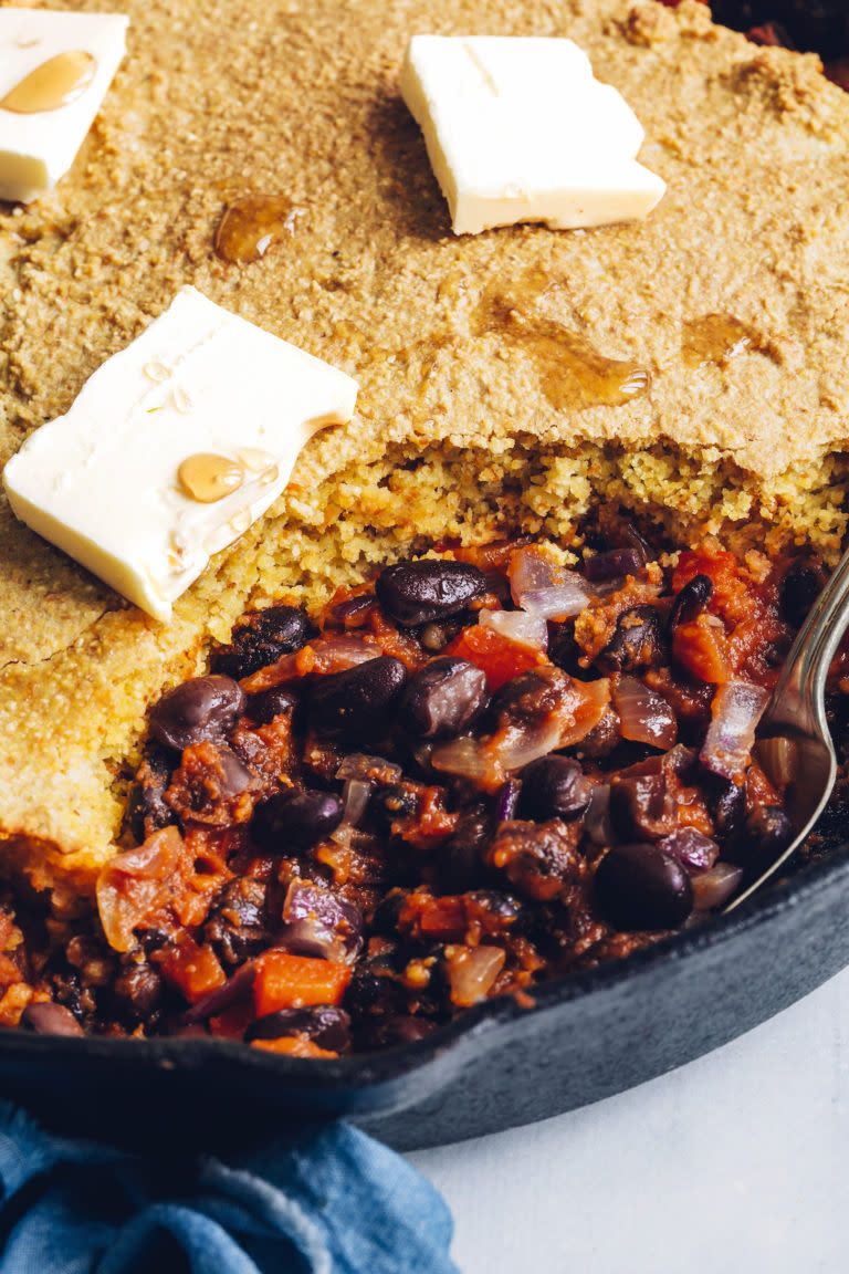 Cornbread and Black Bean Enchilada Bake