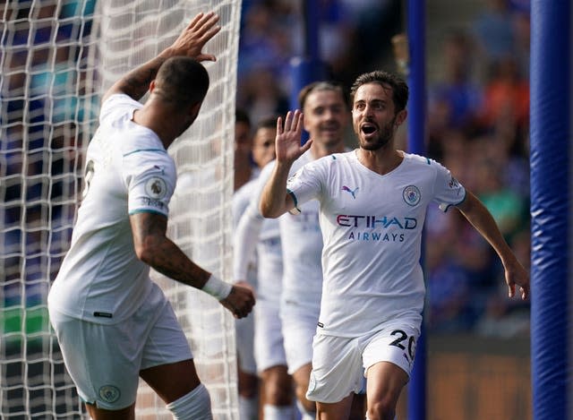 Bernardo Silva celebrates his winning goal 