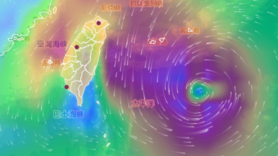 31日晚間，暴風圈將對台灣造成影響。（圖／中央氣象局）