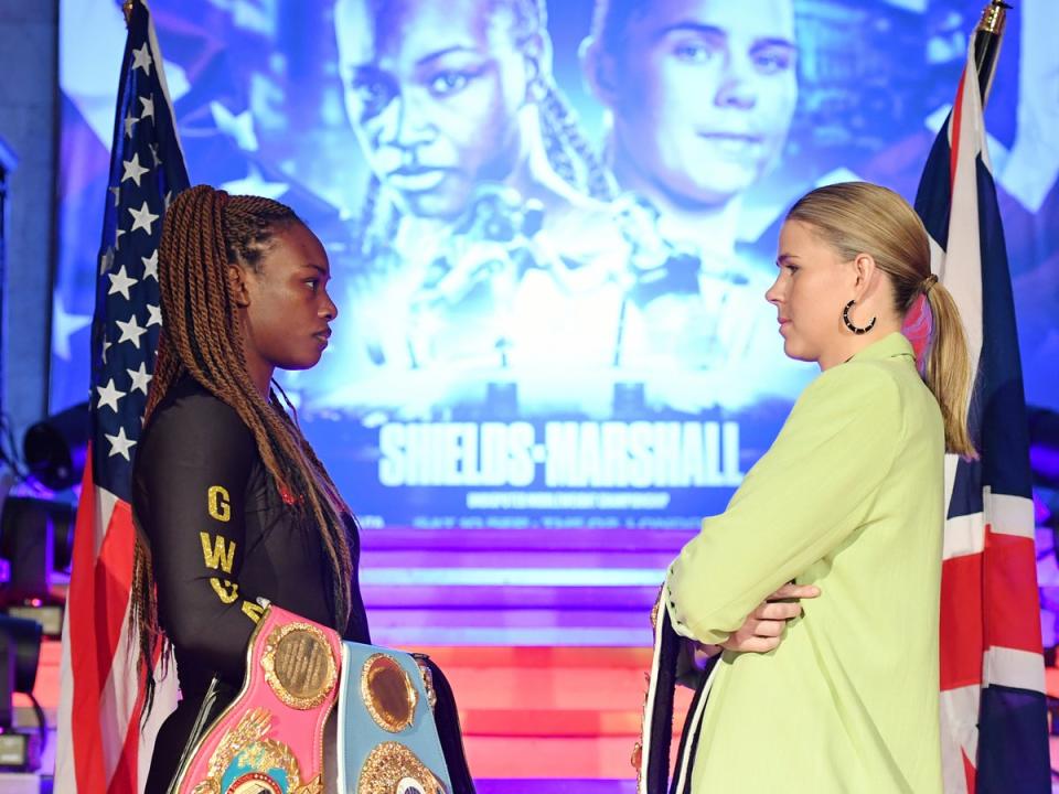 Claressa Shields (left) and Savannah Marshall will clash for undisputed champion status (Getty Images)