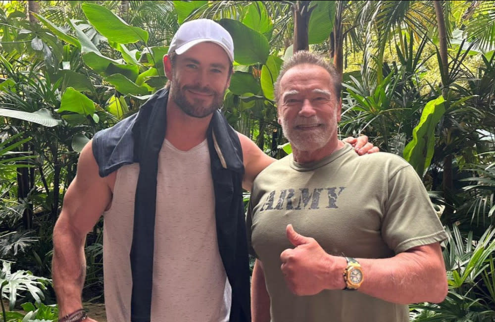 Chris Hemsworth and Arnold Schwarzenegger (c) Instagram credit:Bang Showbiz