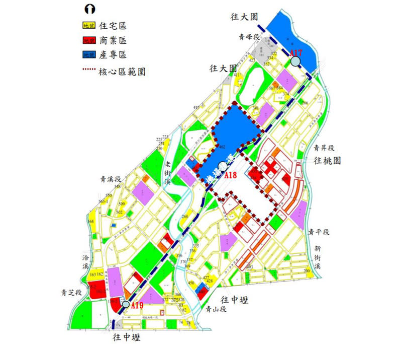 A18 、A19兩大青埔發展巨頭前景可期。取自桃園市政府官網