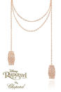 <b>Rapunzel </b><br><br>Rapunzel’s long flowing hair inspired this dazzling creation that is pavéd with diamonds and set in rose gold while the two pendants refer to the floating lanterns she spends her life dreaming of seeing.