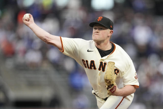 San Francisco Giants starting pitcher Logan Webb throws against