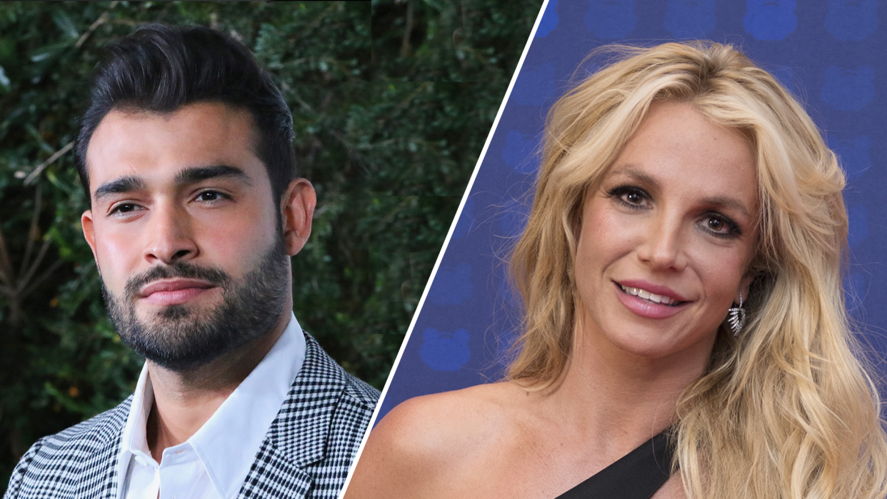 Sam Asghari seems to be sending Britney Spears a message with his divorce filing. (Getty Images)