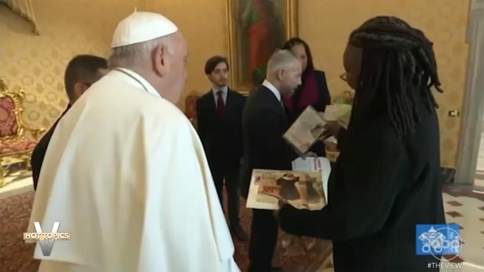 Whoopi Goldberg gives Pope Francis 'Sister Act' merch