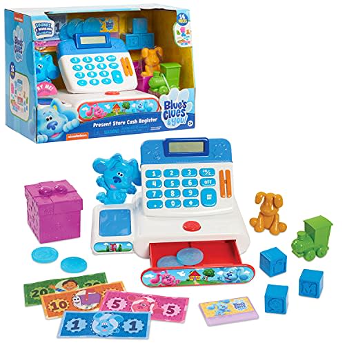 Just Play Blue's Clues & You! Present Store Cash Register, 16-Piece Pretend Play Set with Light…