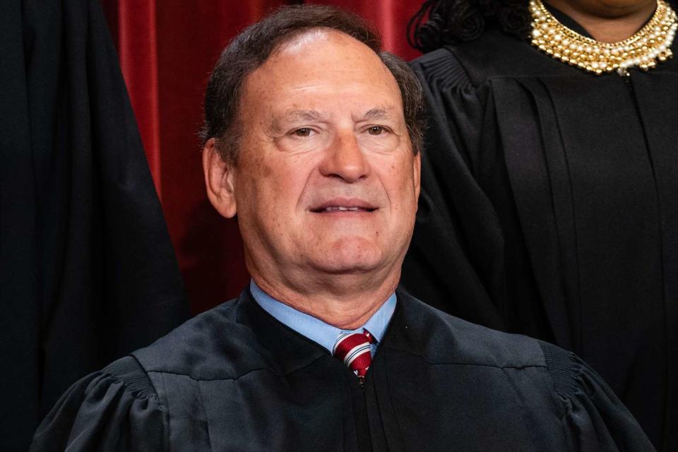 <p>Eric Lee/Bloomberg via Getty </p> Associate Justice Samuel Alito Jr. during the formal group photograph at the Supreme Court in Washington, DC, US, on Friday, Oct. 7, 2022