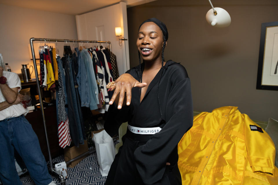 Jeremy O. Harris getting ready for the 2021 Met Gala. - Credit: Courtesy