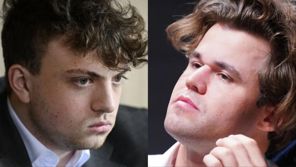 Hans Niemann (left) and Magnus Carlsen (right) were caught up in a cheating scandal in 2022 that shocked the world of chess.