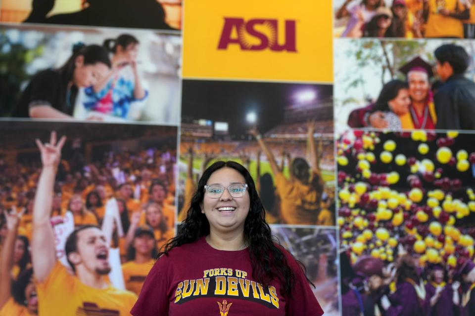 Deyanira Galaviz, 19, of Mesa, is among the growing numbers of Latino students enrolled at Arizona State University.