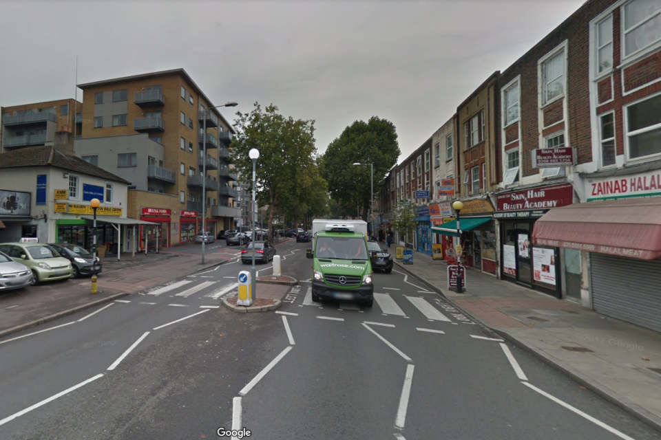 Fire: the officer had been walking his dog down London Road at the time