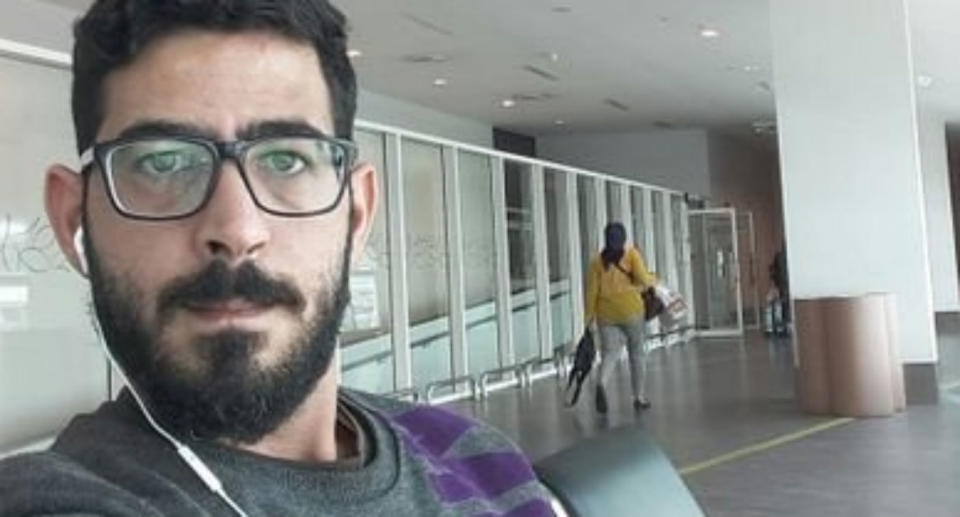 Hassan al-Kontar has been stranded in terminal two of Malaysia’s Kuala Lumpur International Airport for more than 60 days. Source: Twitter/Hassan al-Kontar