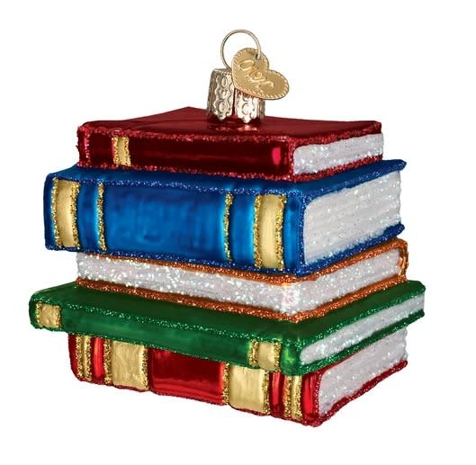 Old-World-Christmas-Stack-of-Books-Ornament, best gifts for book lovers