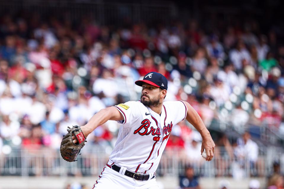 Pitcher Brad Hand (Photo by Casey Sykes/Getty Images)