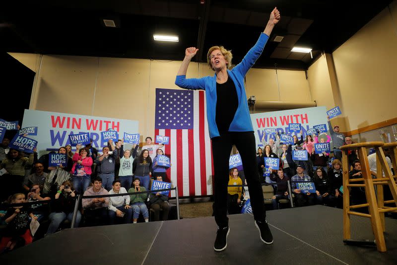 Democratic 2020 U.S. presidential candidate Warren holds a Get Out the Caucus Rally in Davenport