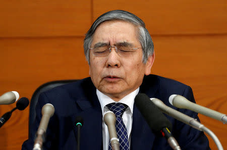 FILE PHOTO: Bank of Japan (BOJ) Governor Haruhiko Kuroda attends a news conference at the BOJ headquarters in Tokyo, Japan November 1, 2016. REUTERS/Kim Kyung-Hoon/File Photo